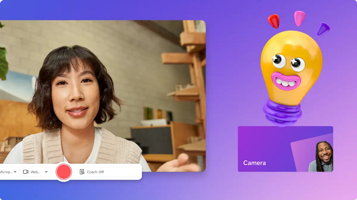 An image of the webcam recorder in Clipchamp.