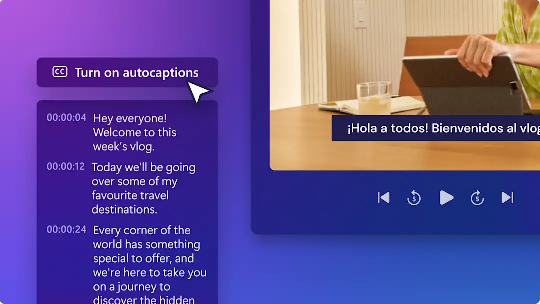An image of the autocaptions feature.