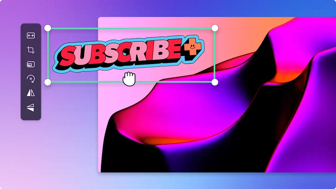 An image of adding a Subscribe sticker to an abstract video.