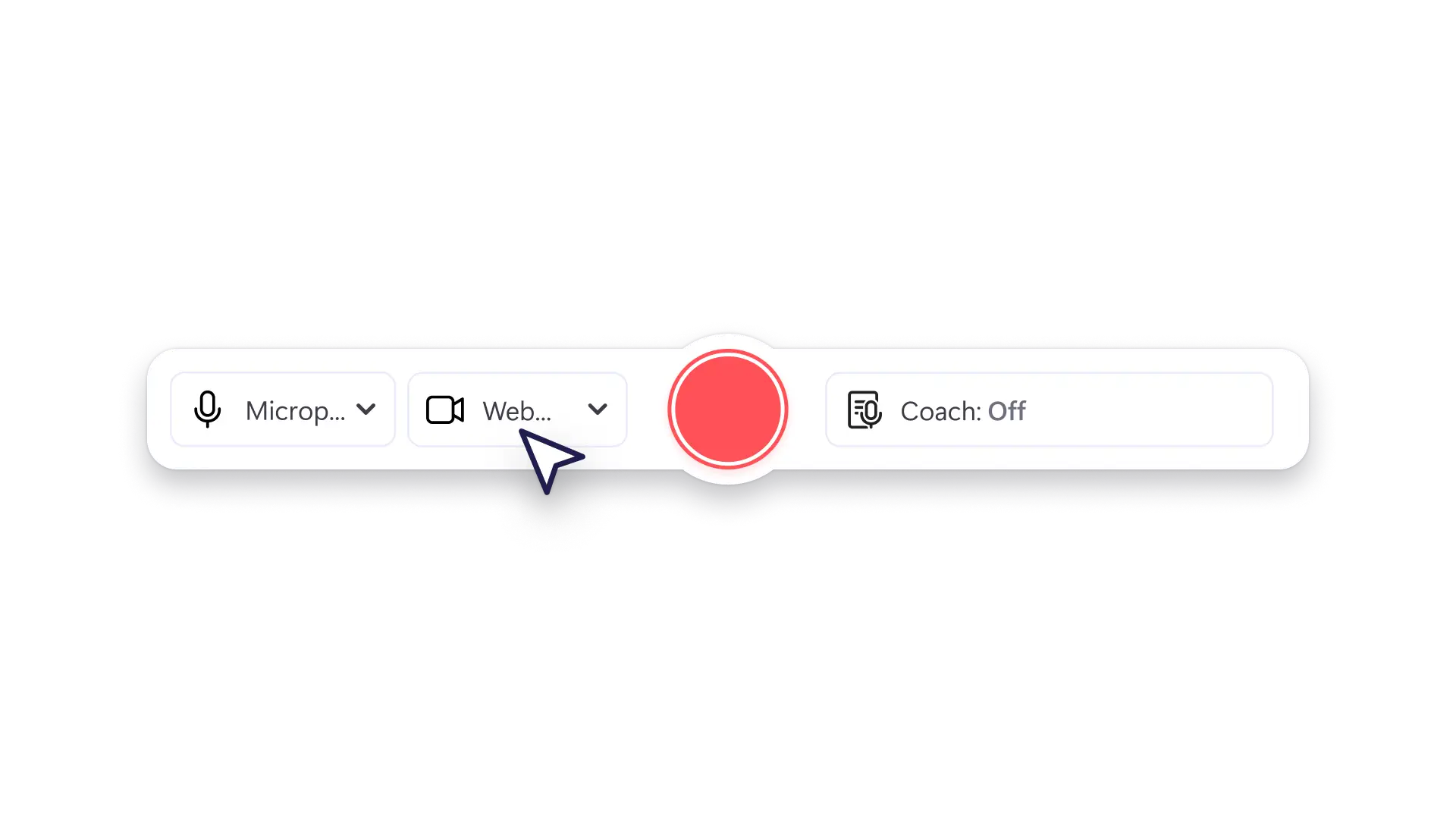An image of a user selecting their microphone and camera source.